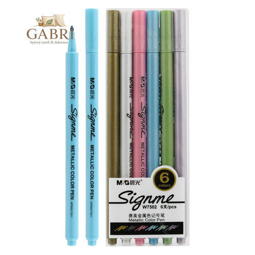 Fixy M&G Signme metalické barvy, sada 6 ks