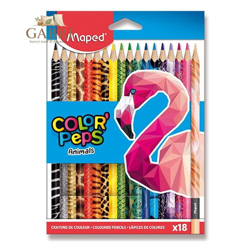 Pastelky trojhranné MAPED "COLOR'PEPS ANIMAL" sada 18 ks