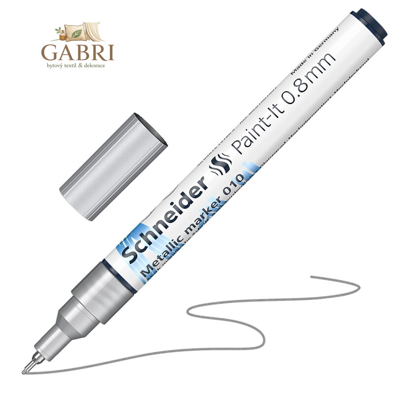 Popisovač Schneider Paint-It 010 hrot 0.8 mm - metalická stříbrná