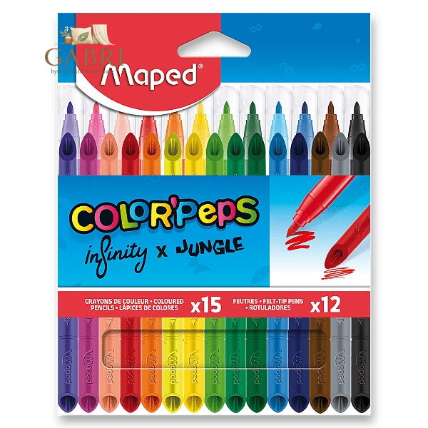 Pastelky a fixy MAPED Infinity (15 ks + 12 ks)