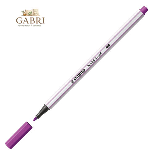 Fix se štětcovým hrotem pro různé šířky čar STABILO Pen 68 Brush, fialový