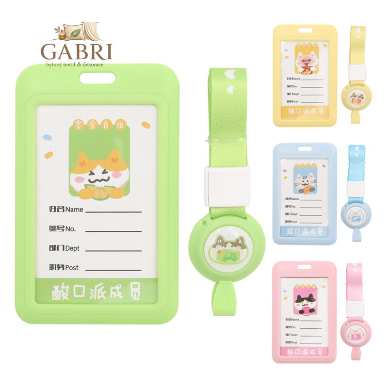 Identifikační visačka na krk M&G (4 barvy, dětský motiv na zadní straně)