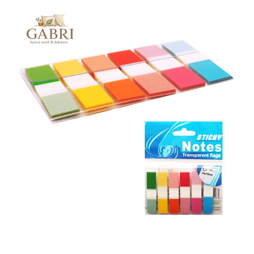 Záložka lepící NEON 6 barev x 25 ks, PVC