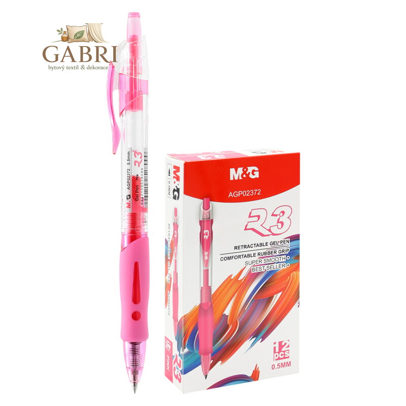 Pero gelové M&G R3 hrot 0,5 mm - růžová náplň