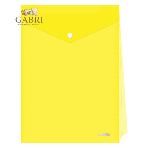 Obal s patentkou - rozšířitelný PP/A4 Up, průhledný/žltý