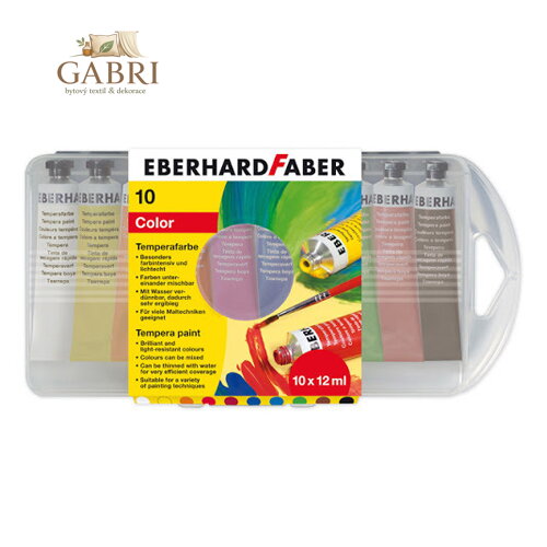Temperové barvy v tubě 12 ml, 10 barev