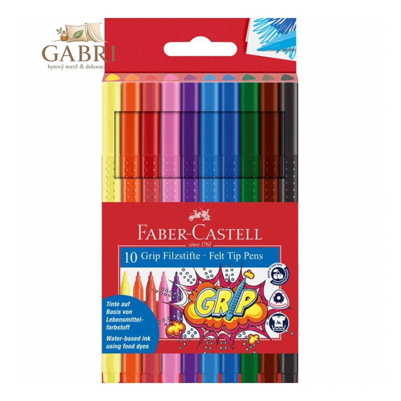 Popisovače Faber-Castell Grip 10 barev
