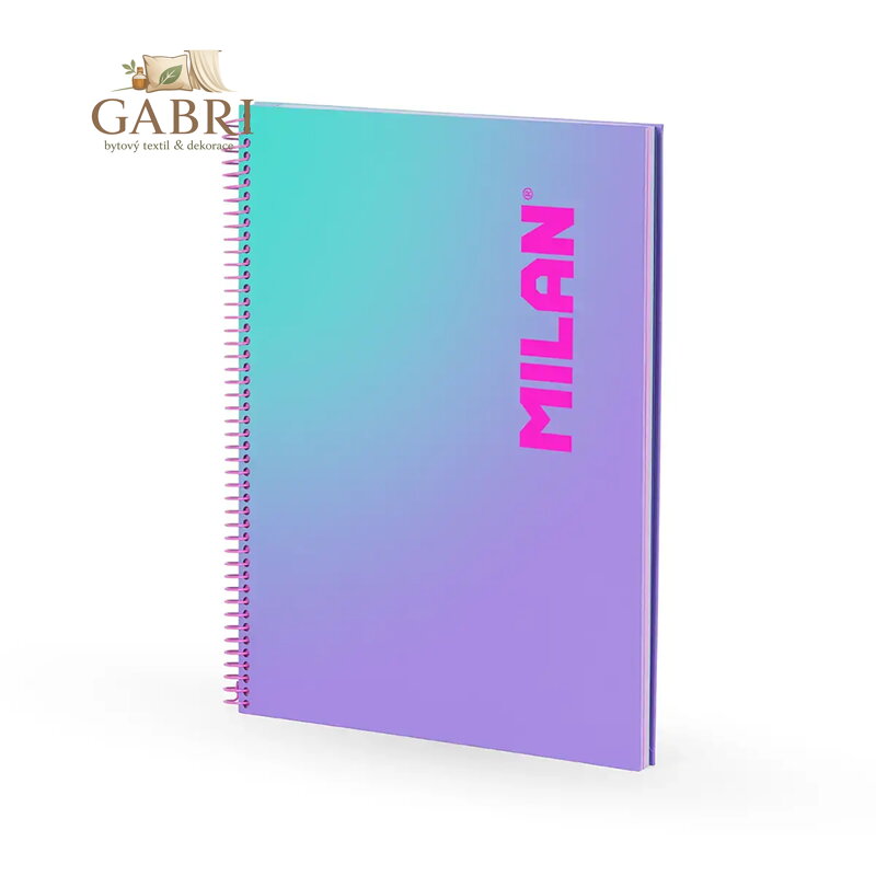 Spirálový poznámkový blok A4 MILAN Sunset, 90 listů, fialový