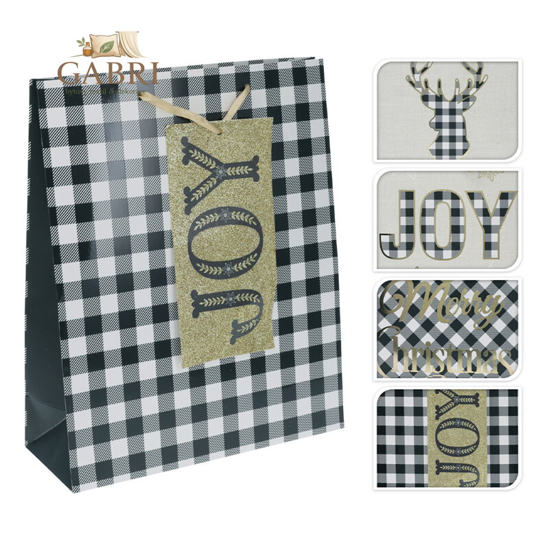 Dárková taška vánoční 18x10x23 cm (střední) - 4 designy