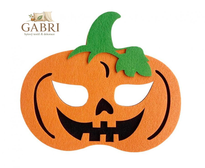 Strašidelná maska na obličej z dýně, 18x17 cm