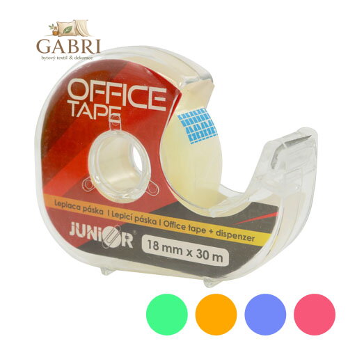 Lepicí páska JUNIOR s dispenzorem 18 mm x 30 m, mix 5 barev