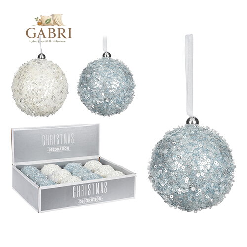 Vánoční koule 8 cm s flitry (2 barvy)