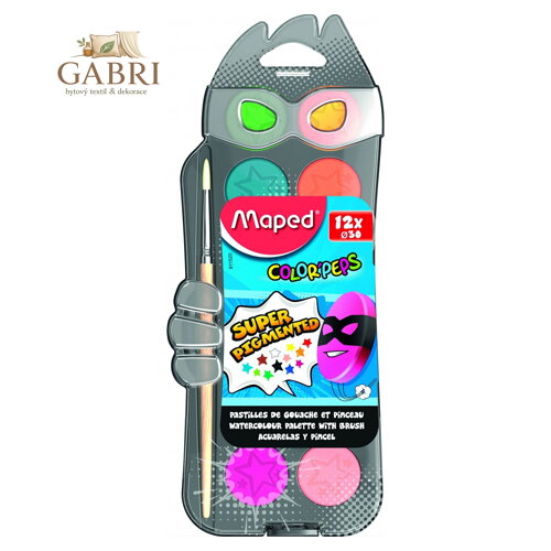 Vodové barvy MAPED Paint, 12 barev, 30 mm