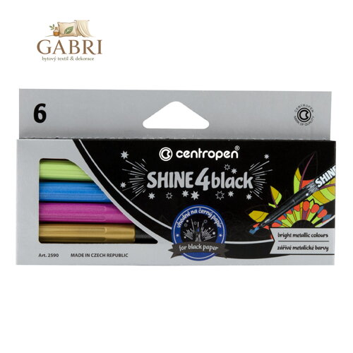 Fixy CENTROPEN 2590 Antistress, metalické sada 6 ks