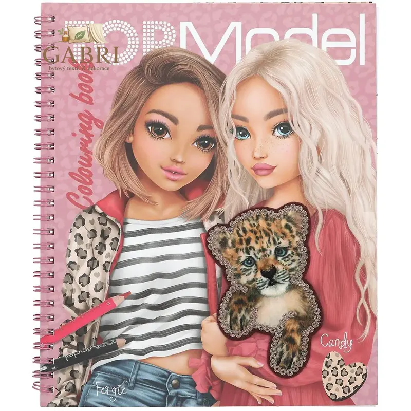 Kreativní omalovánka Top Model se samolepkami - Fergie a Candy s leopardem