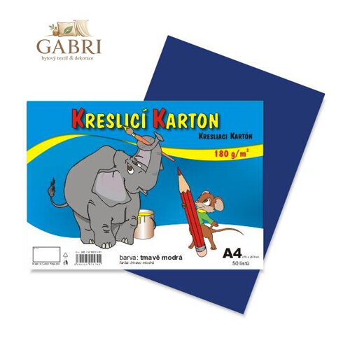 Výkres školní A4 180g / 50 list. tmavě modrý