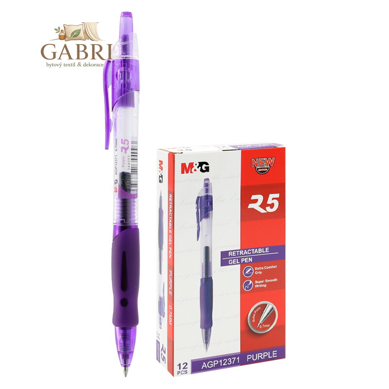 Pero gelové M&G R5 hrot 0,7 mm - fialová náplň