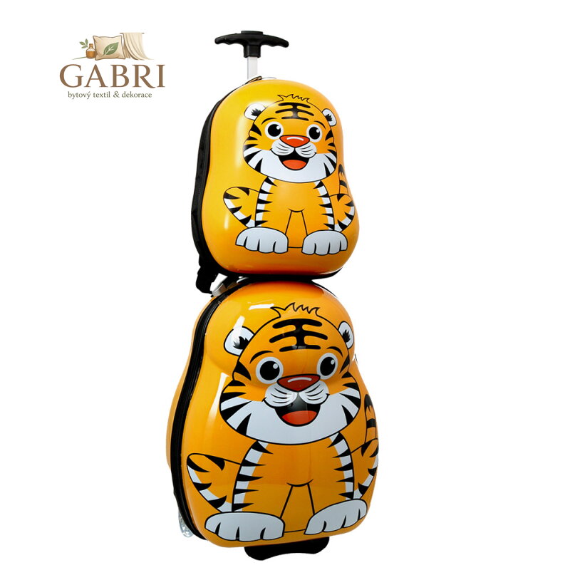 Cestovní dětský kufr na kolečkách + batoh (2v1) TYGR