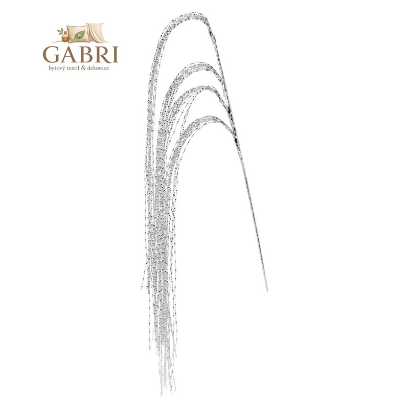 Stéblo s pramínkama 120 cm, stříbrná barva