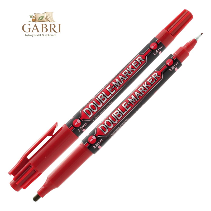 Permanentní popisovač M & G oboustranný - červený