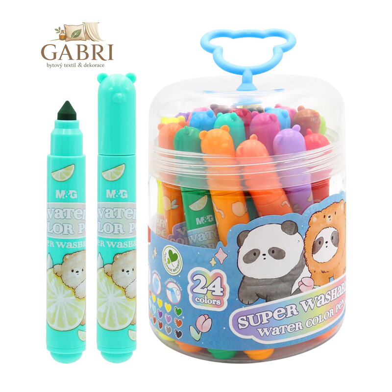 Vodotiskové popisovače M&G pro potravinářské účely, snadno omyvatelné - sada 24 kusů