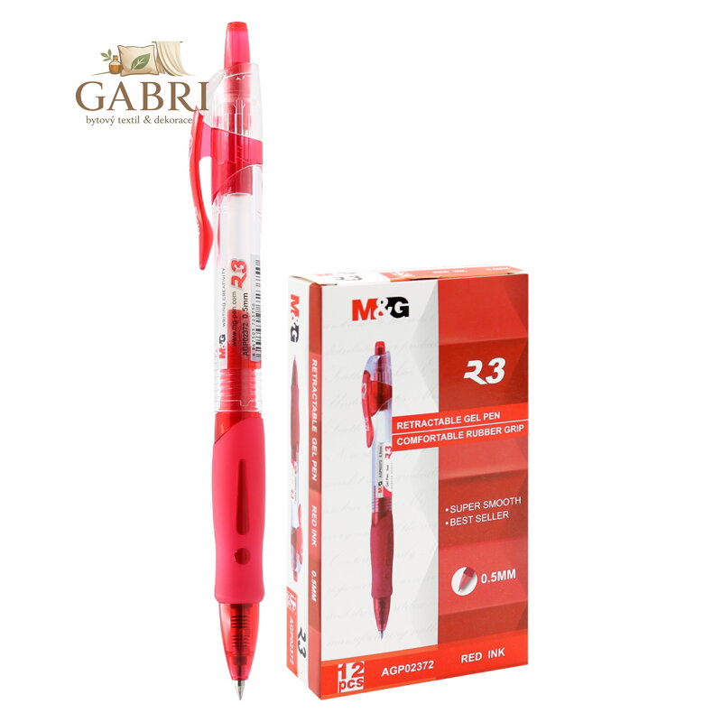 Pero gelové M&G R3 hrot 0,5mm - červená náplň