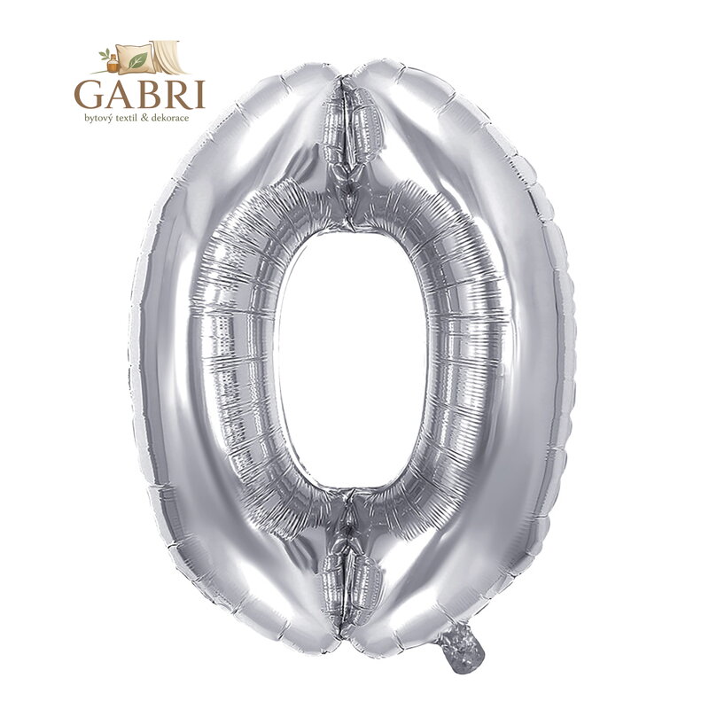 Narozeninový balónek, stříbrný 40" (100 cm) číslo 0