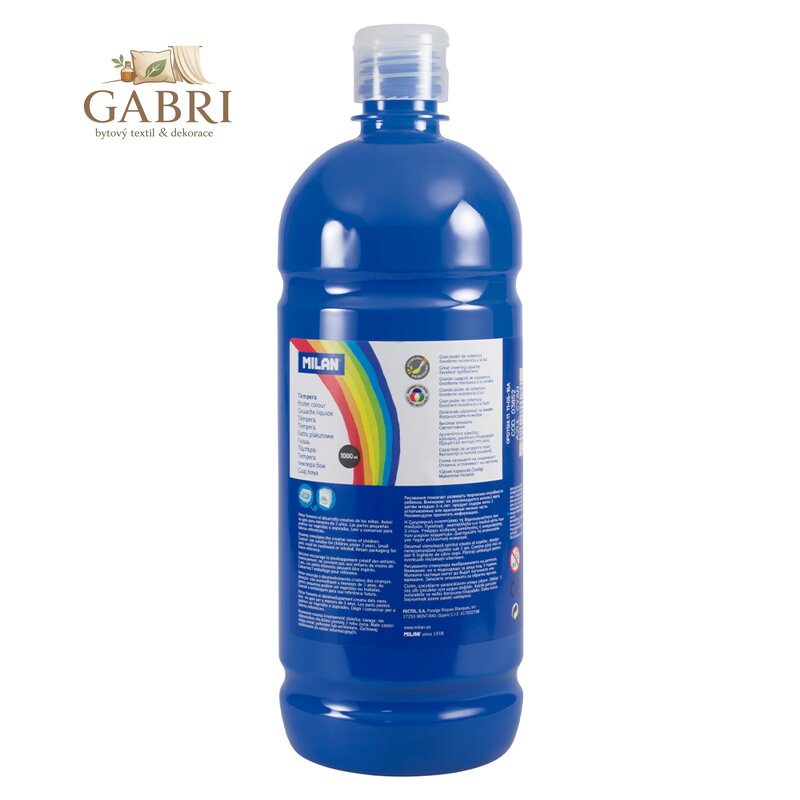 Barva temperová 1000ml modrá azurová