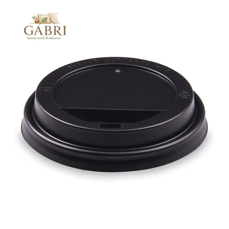 Víčko vypouklé černé pro papírové sklenice O 62 mm (50 ks)