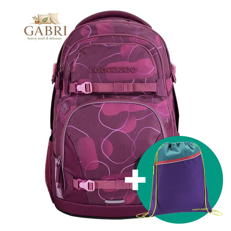 Školní batoh coocazoo PORTER, Berry Bubbles, certifikát AGR + Dárek