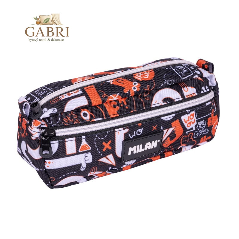 Obdélníkový penál 2-zipový MILAN série Fingers