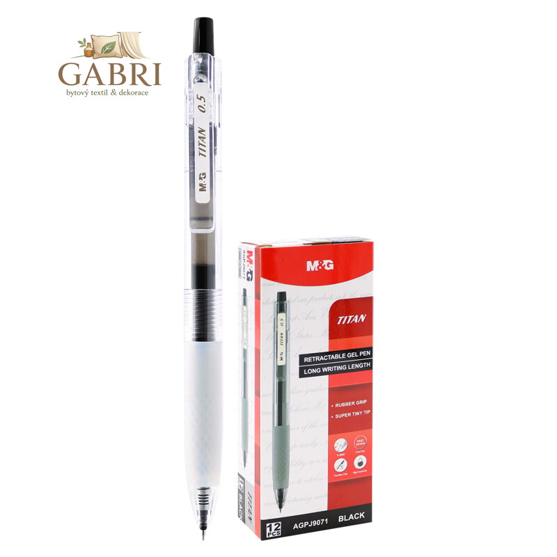 Pero gelové M&G TITAN hrot 0,5mm - černá náplň