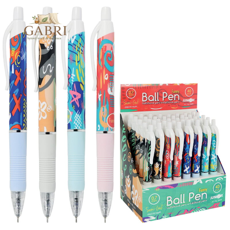 Pero kuličkové Semi-Gel 0,7 mm - Funny (4 designy v balení)