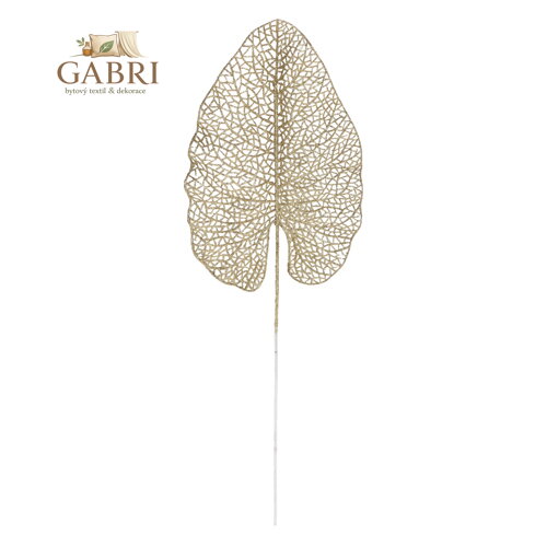 Dekorace - Větvička na stonku 67 cm Glitter zlatá, mix / 1ks