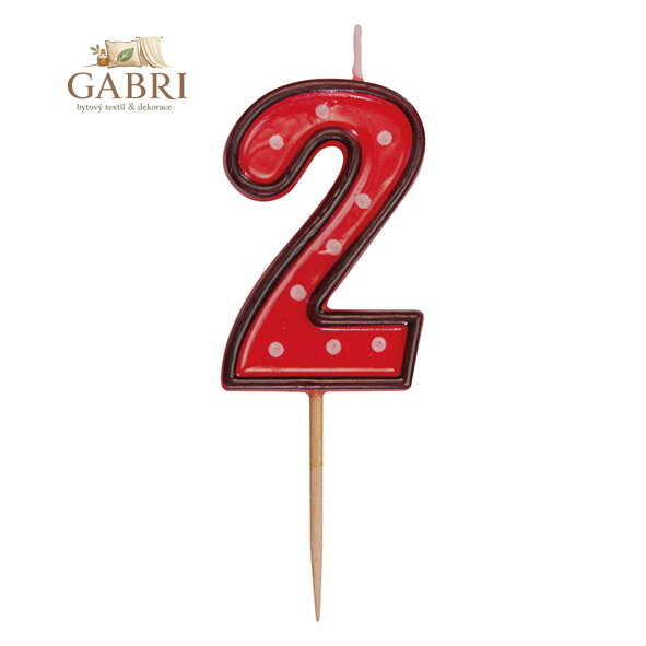 Číslová svíčka na špejli "2" 50mm [1 ks]