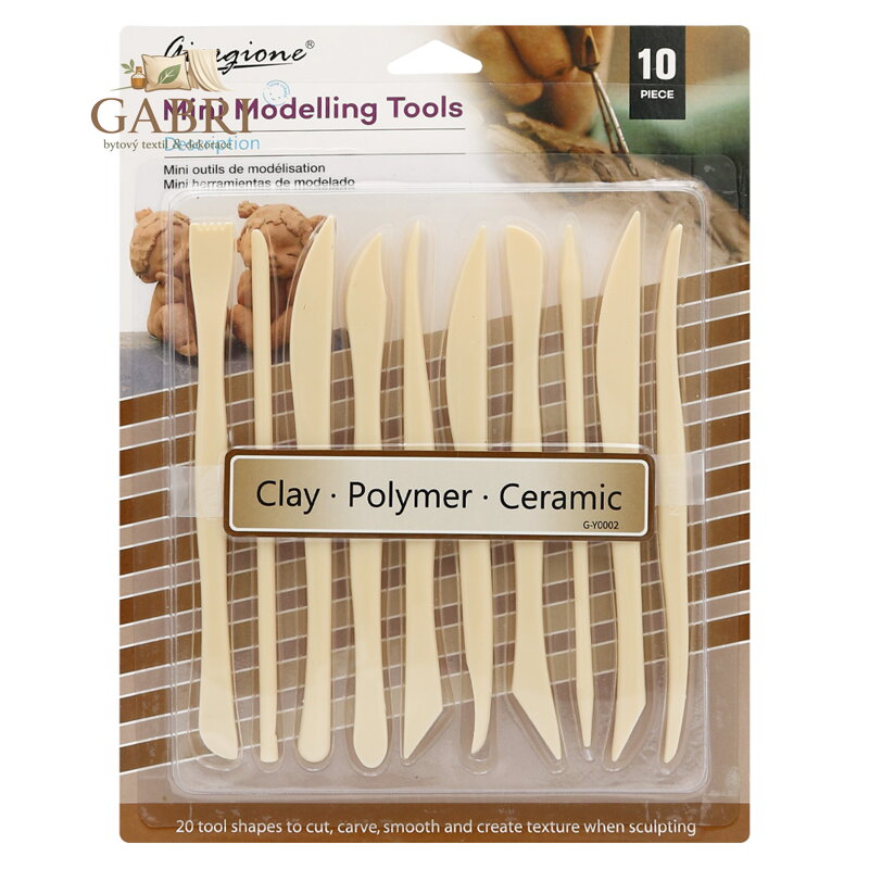 Nástroje na modelování hlíny (sada 10 ks) mini