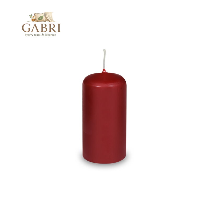 Svíčka válcová 40 x 80 mm, bordó (4 ks v bal.)