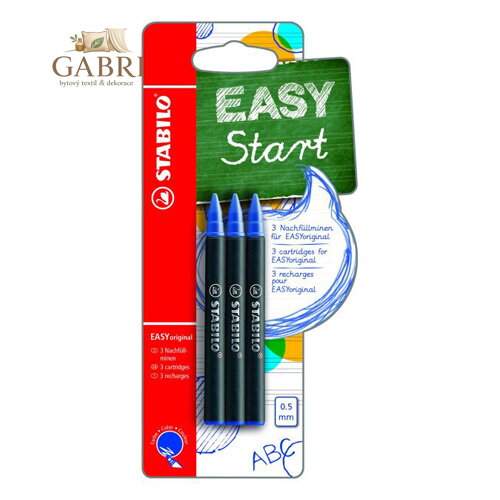 Náplň do kuličkového pera STABILO EASY original 0,5mm - modrá 3ks/blistr