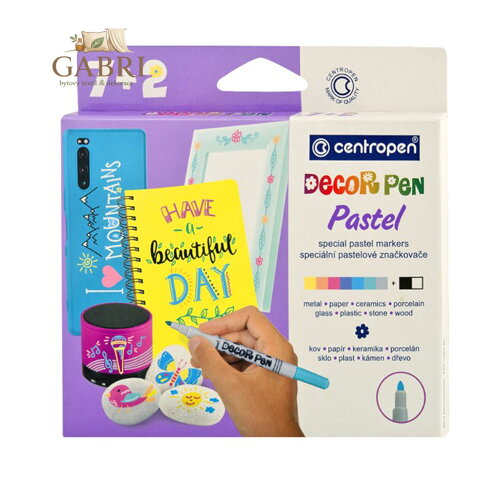 Popisovač CENTROPEN decor/special pastelové, 9ks sada