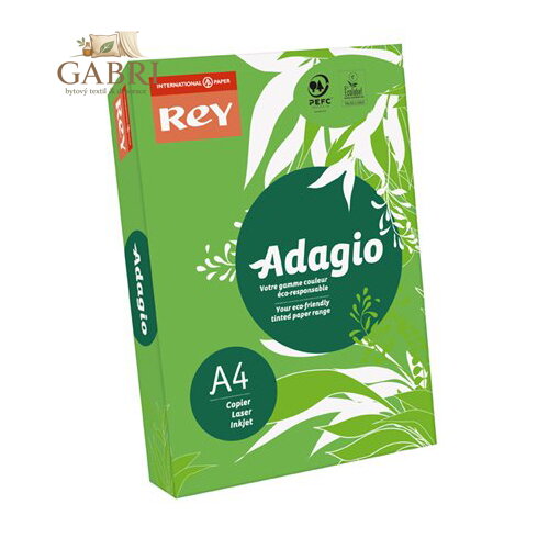 Kopírovací papír, barevný, A4, 80 g, REY "Adagio", intenzivní zelený