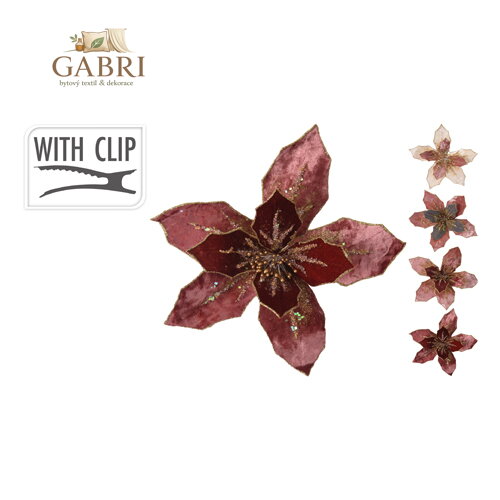 Květ na klipu 25 cm - mix/1ks