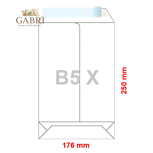 Obálky B5 X 176 x 250 mm dno tašky bílé, samolepicí, krycí páska