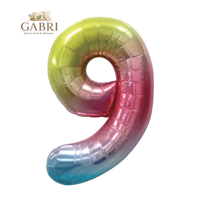 Narozeninový balónek, barevný 40" (100 cm) číslo 9