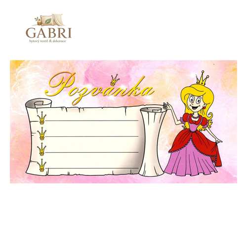 Dětská pozvánka na párty - Princezna, bal. 10 ks