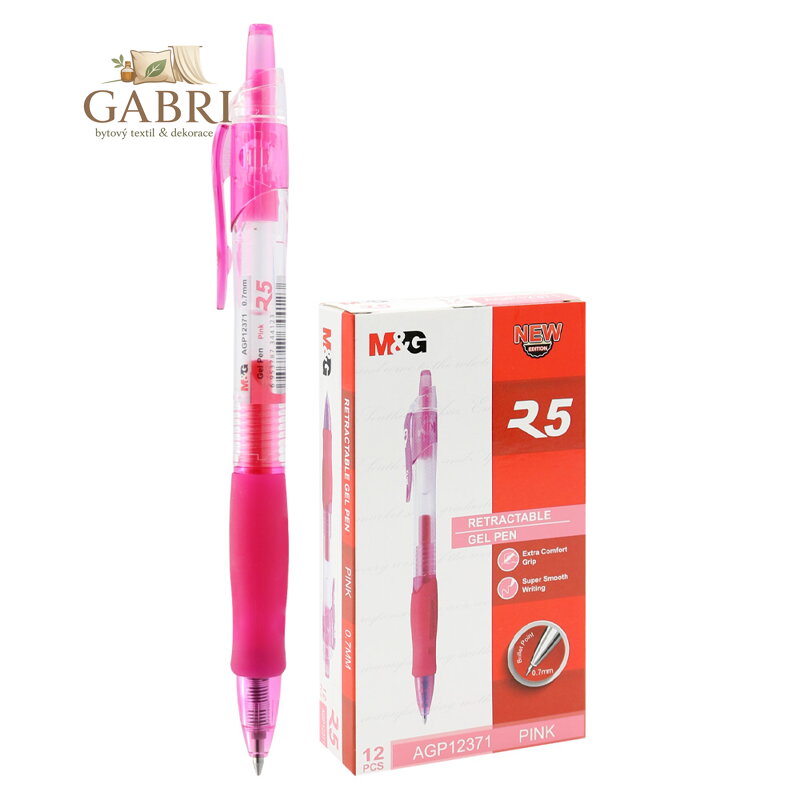 Pero gelové M&G R5 hrot 0,7 mm - růžová náplň