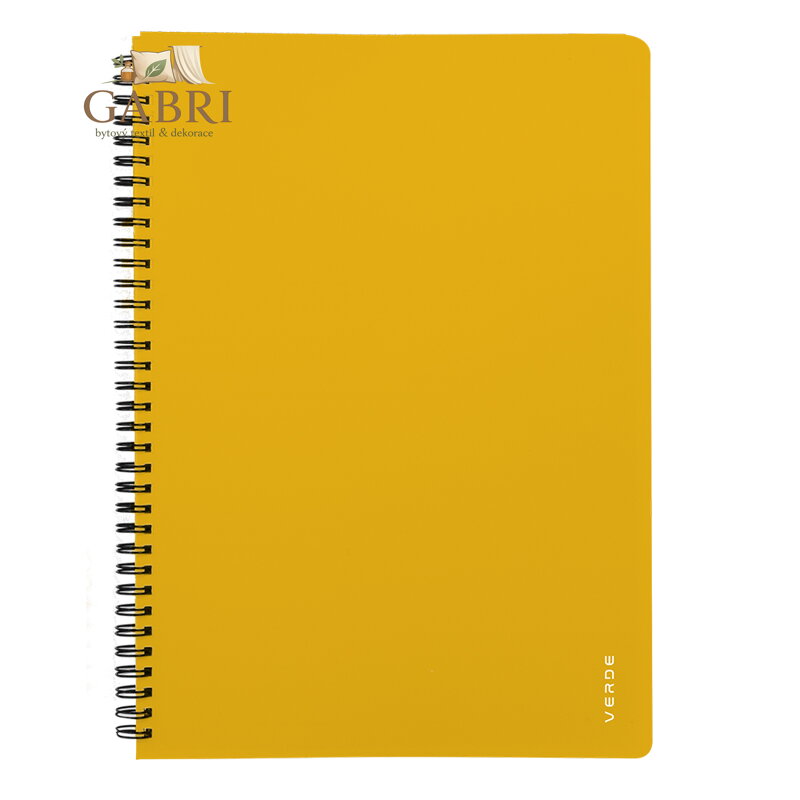 Twin wire blok A4 PP VERDE hořčice