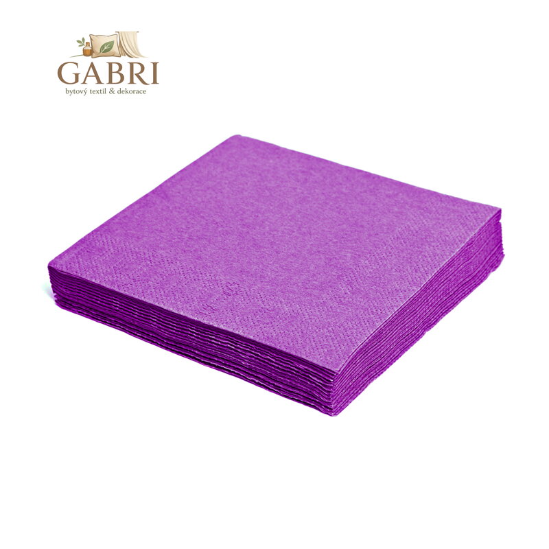 Ubrousky 3-vrstvé 33 x 33 cm s světlo fialové 20ks