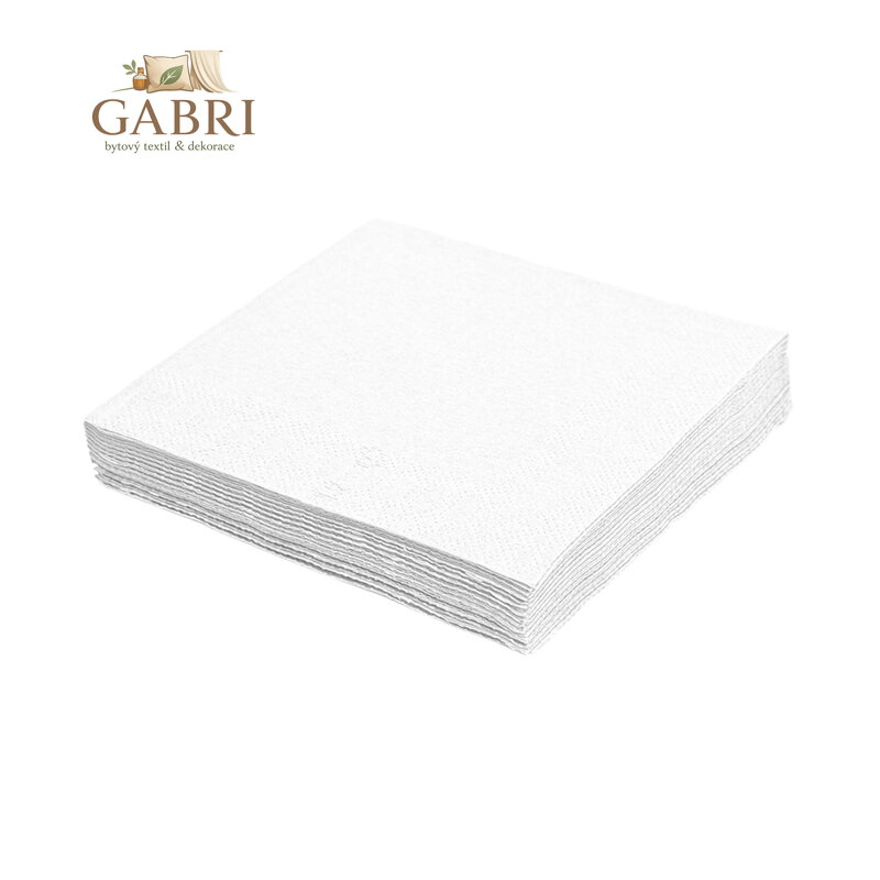 Ubrousky 1-vrstvé 33 x 33 cm bílé 500 ks