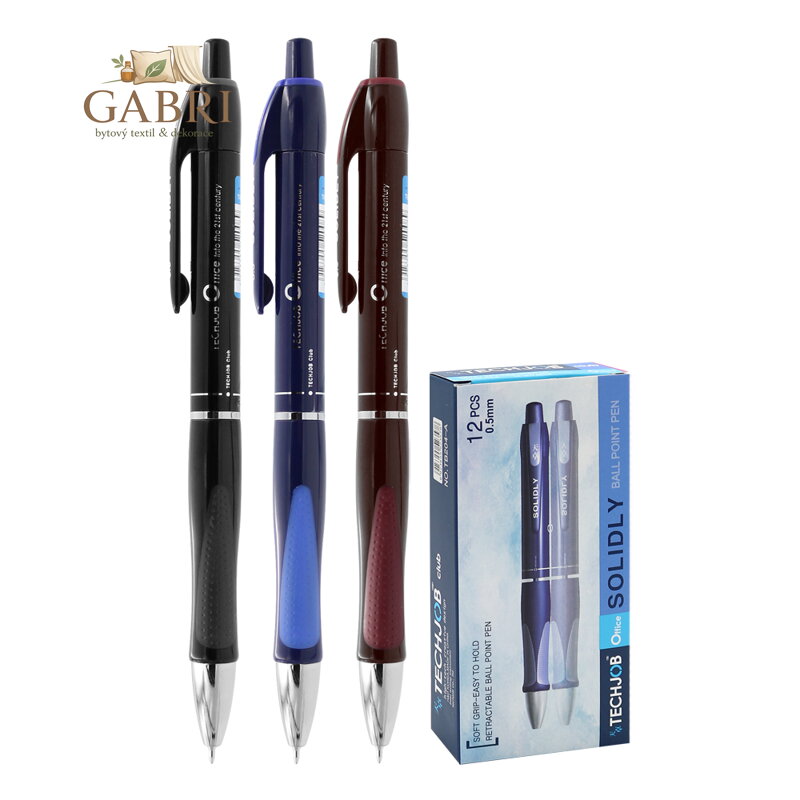 Pero kuličkové SOLIDLY TB 204-A 0,5 mm/modré, mix 3 barev