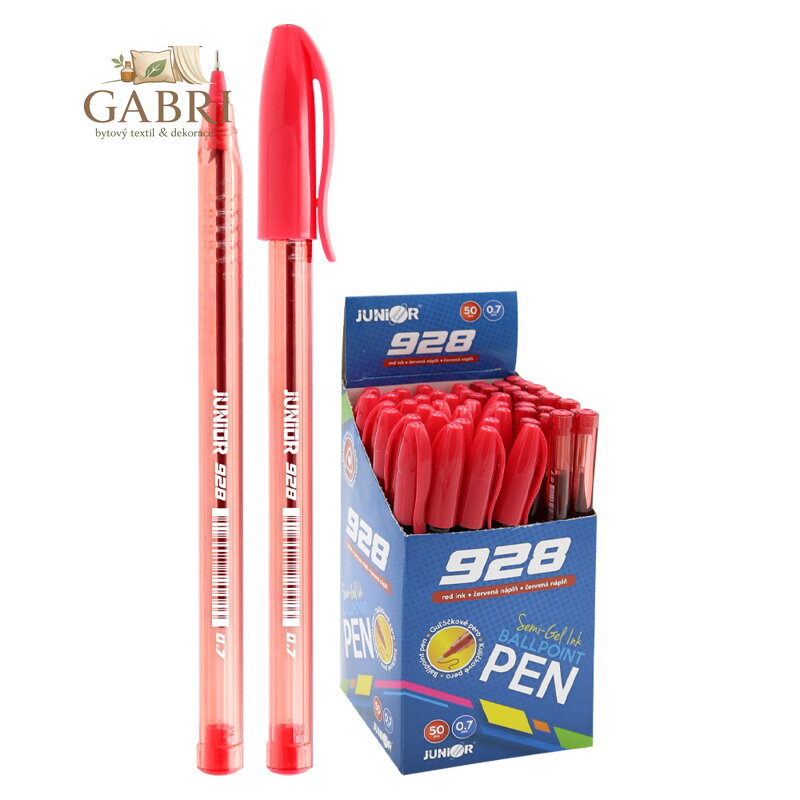 Kuličkové pero Semi-Gel 928 0,7 mm - červená náplň
